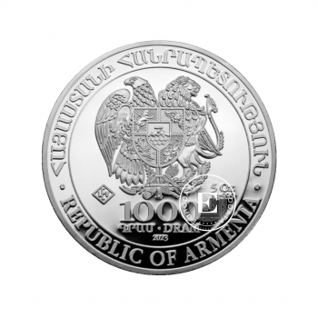 5 oz (155.50 g)  sidabrinė moneta Nojaus Arka, Armėnija 2023