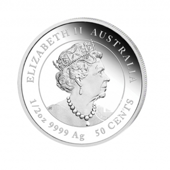 1/2 oz (15.55 g) sidabrinė moneta Lunar III - Pėlės metai, Australija 2020