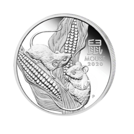 1/2 oz (15.55 g) sidabrinė moneta Lunar III - Pėlės metai, Australija 2020