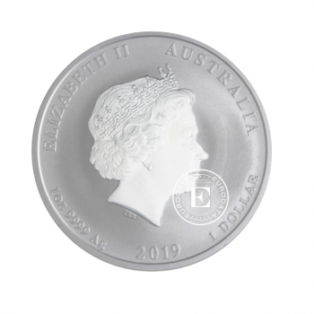 1 oz (31.10 g) sidabrinė moneta Lunar II - Kiaulės metai, Australija 2019
