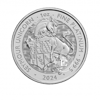 1 oz (31.10 g) platininė moneta Tudor Beasts - Seymour Unicorn, Didžioji Britanija 2024