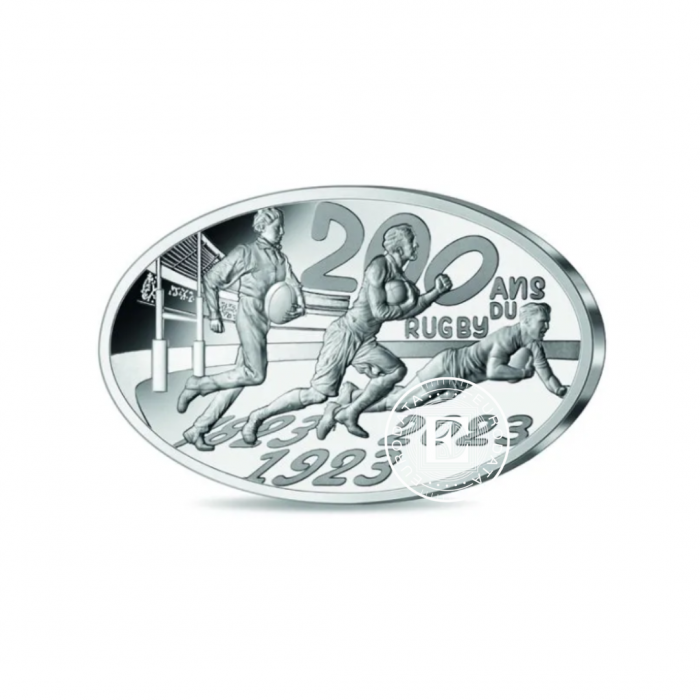 10 Eur (14.70 g) Silbermünze PROOF 200th Anniversary of Rugby, Frankreich 2023 (mit Zertifikat)