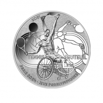10 Eur (22.20 g) silver PROOF coin Olympic Games -  Tenis, France 2021 (with certificate)