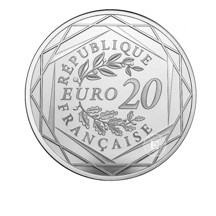 20 Eur (18 g) sidabrinė moneta Prancūzijos pirmininkavimas Europos Sąjungos Tarybai, Prancūzija 2022 (su sertifikatu)