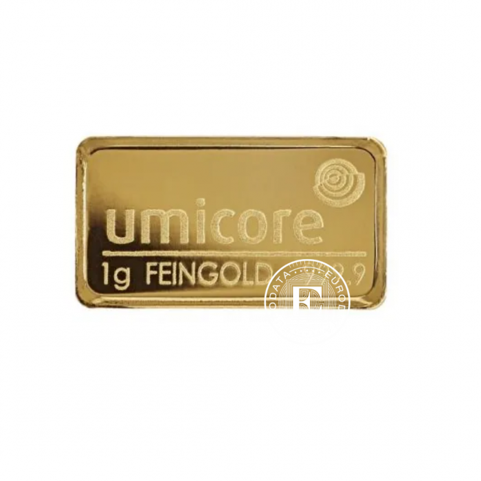 1 g investicinio aukso luitas, Umicore 999.9