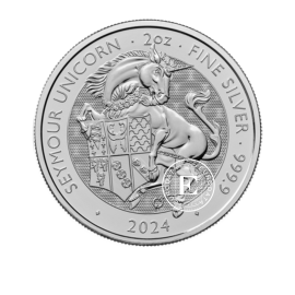 2 oz (62.20 g) sidabrinė moneta Tudor Beasts - Seymour Unicorn, Didžioji Britanija 2024