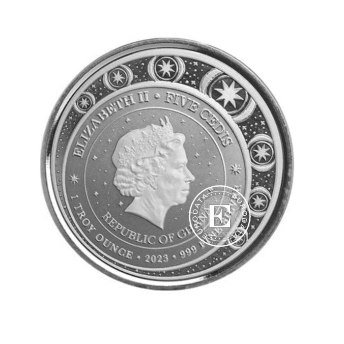 1 oz (31.10 g) srebrna moneta Unicorn, Republika Ghany 2023