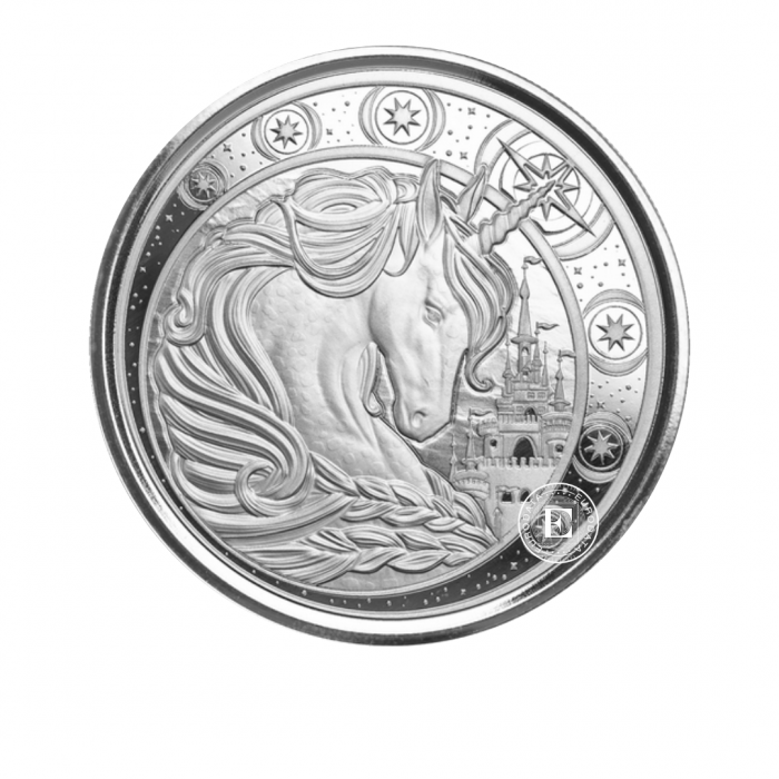 1 oz (31.10 g) srebrna moneta Unicorn, Republika Ghany 2023