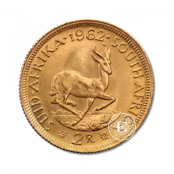 2 Rand Sud-Africaine (7.322 g) Pièce d'or, Afrique du Sud 1961-1983