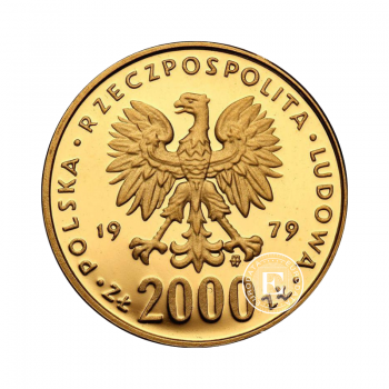 2000 zloty (7.20 g) gold coin Copernicus, Poland 1979