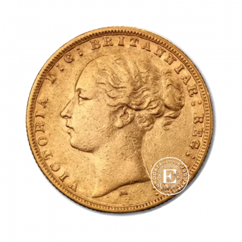 1 svaro (7.32 g) soverenas Queen Victoria Young Head, Didžioji Britanija 1838-1887