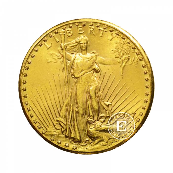 20 dolerių (30.09 g) auksinė moneta Double Eagle, JAV 1907-1933