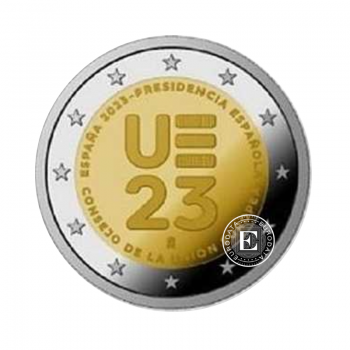 2 Eur moneta na karcie Rada UE, Hiszpania 2023