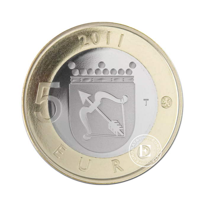 5 Eur PROOF moneta Istorinės provincijos Savonija, Suomija 2011