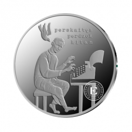 5 Eur sidabrinė PROOF moneta Lietuvos katalikų bažnyčios vaidmuo neginkluotame pasipriešinime, Lietuva 2023