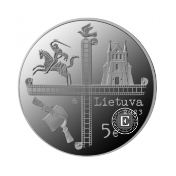 5 Eur srebrna PROOF moneta Rola litewskiego Kościoła katolickiego w bezzbrojnym oporze, Litwa 2023