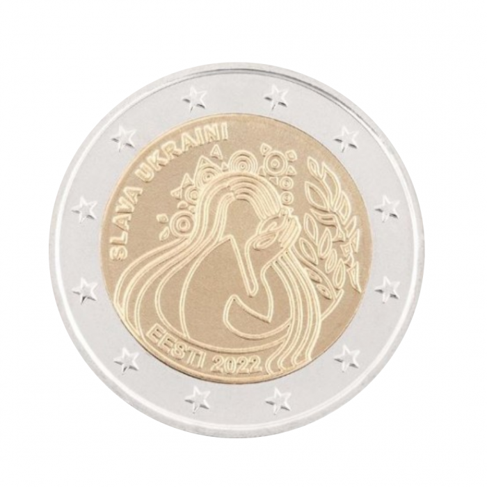 2 eurų moneta Šlovė Ukrainai, Estija 2022