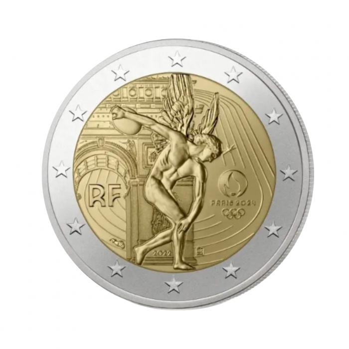 2 Eur 1/5 moneta Olimpinės žaidynės Paryžiuje 2024, Prancūzija 2022