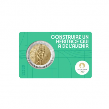 2 Eur 5/5 moneta Olimpinės žaidynės Paryžiuje 2024, Prancūzija 2022