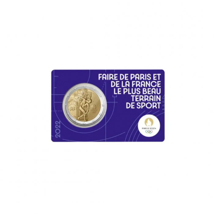 2 Eur 4/5 moneta Olimpinės žaidynės Paryžiuje 2024, Prancūzija 2022