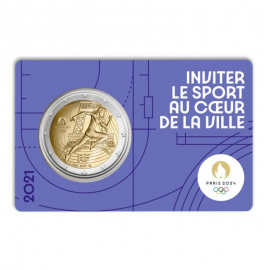 2 Eur commemorative coin Olympic Games Paris 2024 4/5, France 2021