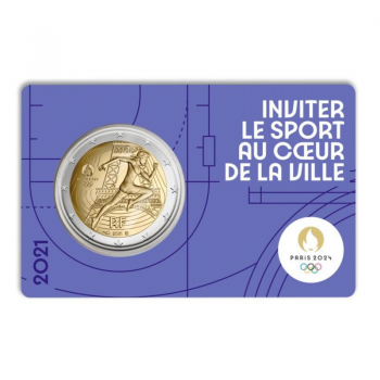 2 Eur 4/5 moneta Olimpinės žaidynės Paryžiuje 2024, Prancūzija 2021
