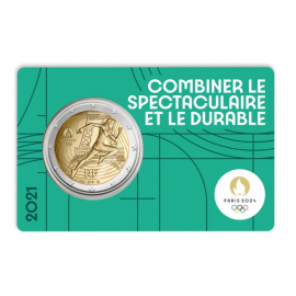 2 Eur commemorative coin Olympic Games Paris 2024 3/5, France 2021