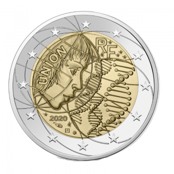 2 Eur (8.50 g) coin on coincard  Heros, France 2020
