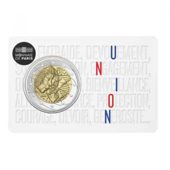 2 Eur proginė moneta kortelėje Vienybė, Prancūzija 2020