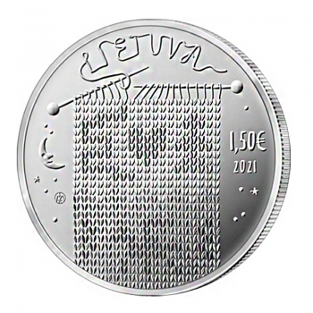 1,5 eurų moneta Eglė žalčių karalienė, Lietuva 2021