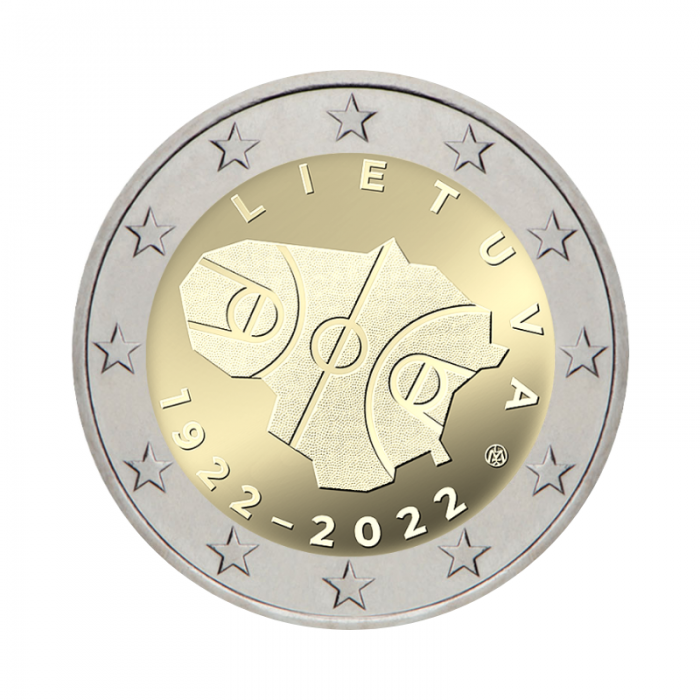 2 Eur moneta kortelėje Lietuvos krepšinio 100-metis, Lietuva 2022