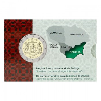 2 Eur coincard Dzukija, Lithuania 2021