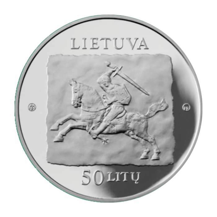 50 litas coin the 600th anniversary of the conversion of Samogitia, Lithuania 2013
