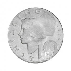 10 szylingów srebrna moneta, Austria losowy rok