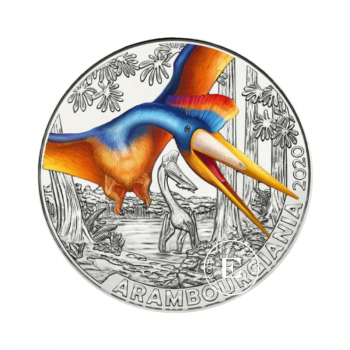 3 Eur pièce de monnaie colorée Arambourgiania Philadelphiae, Austria 2020