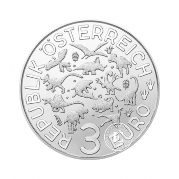 3 eurų spalvota moneta Arambourgiania Philadelphiae, Austrija 2020