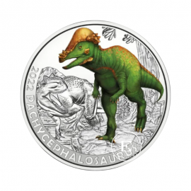 3 Eur kolorowa moneta Pachycephalosaurus Wyomingensis, Austria 2022