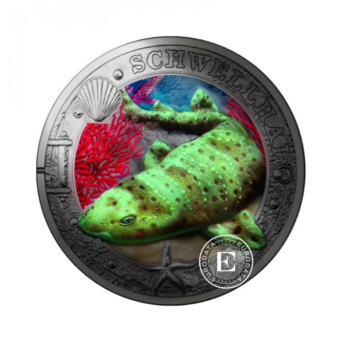 3 Eur colored coin Swell Shark, Austria 2023