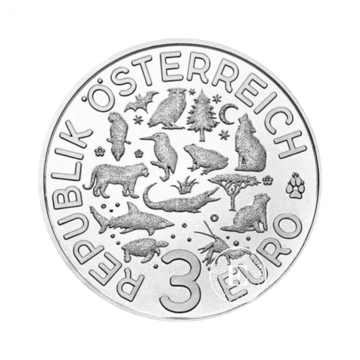 3 Eur kolorowa moneta The Turtle, Austria 2019