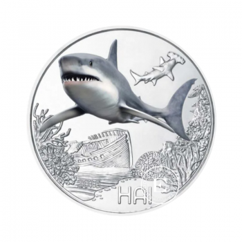 3 eurų spalvota moneta The Shark, Austrija 2018