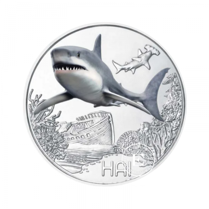 3 Eur kolorowa moneta The Shark, Austria 2018