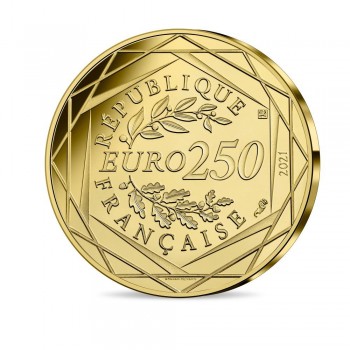 250 eurų auksinė moneta, HARRY POTTER kolekcija 1/2, Prancūzija 2021, Quidditch