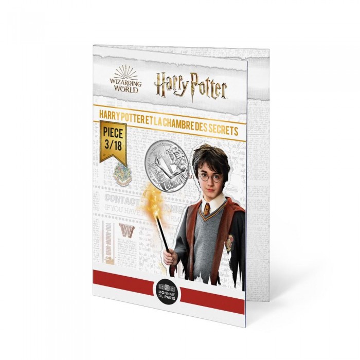 10 eurų sidabrinė* moneta, HARRY POTTER kolekcija 3/18, Prancūzija 2021 || Harry Potter and the Chamber of Secrets