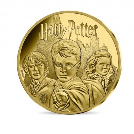 500 eurų (6 g) auksinė moneta Trys burtininkai, Harry Potter Prancūzija 2021