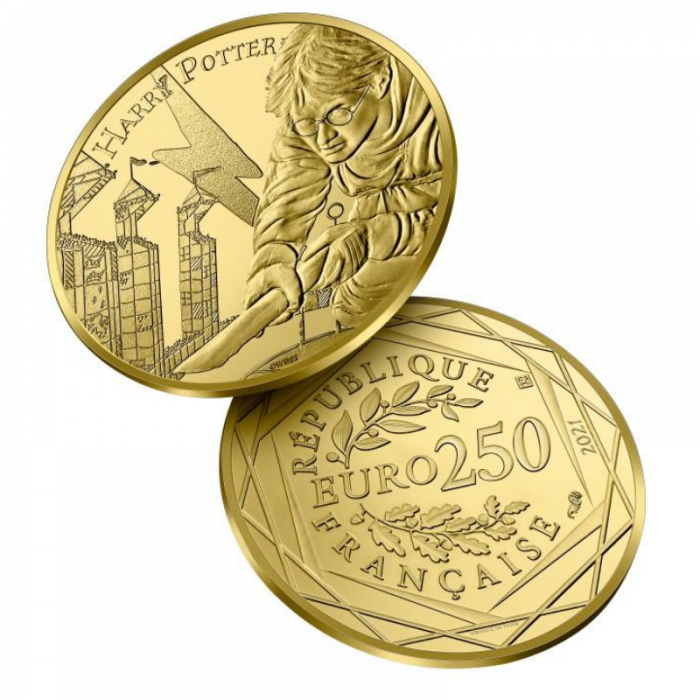 250 Eur (3 g) gold coin Quidditch 2/2, France 2021 || Harry Potter