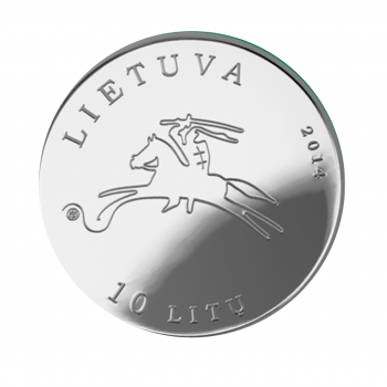10 litas silver coin Cinema, Lithuania 2014