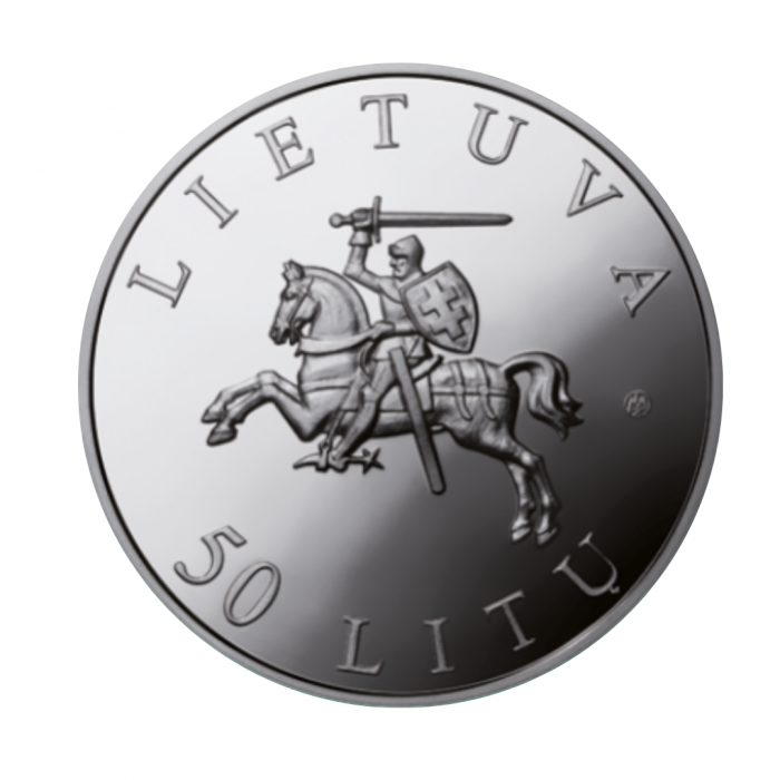 50 litas silver coin Vilnius the European Capital of Culture, Lithuania 2009