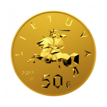 50 eurų (7.78 g) auksinė PROOF moneta Lietuvos Valstybės Konstitucijos 100-metis, Lietuva 2022