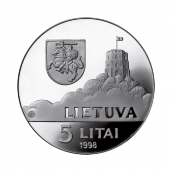 5 litai (28.28 g) sidabrinė PROOF moneta Pasaulio vaikai, Lietuva 1998
