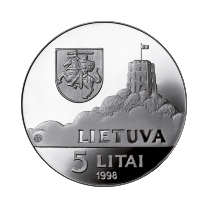 5 litas (28.28 g) silver PROOF Children of the World coin, Lithuania 1998